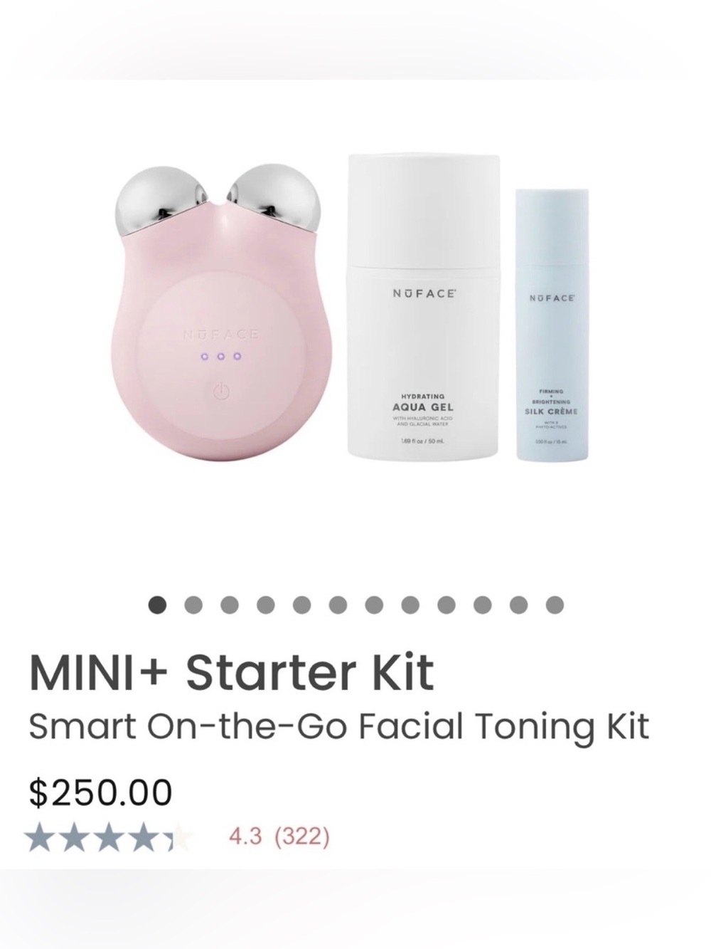Nu Face MINI+ Smart Petite Microcurrent Facial Toning Device Kit